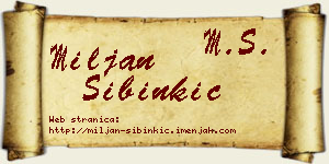 Miljan Sibinkić vizit kartica